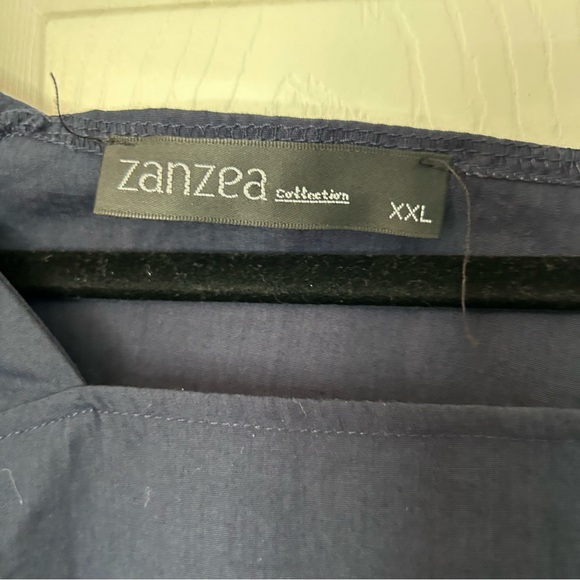 ❤️MAKE OFFER❤️ Short Sleeve Modest Navy Blue Gray Stripe Dress Plus Zanzea XXL - Picture 6 of 8